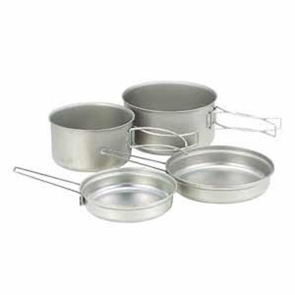 What materials are used in the titanium cooksets?